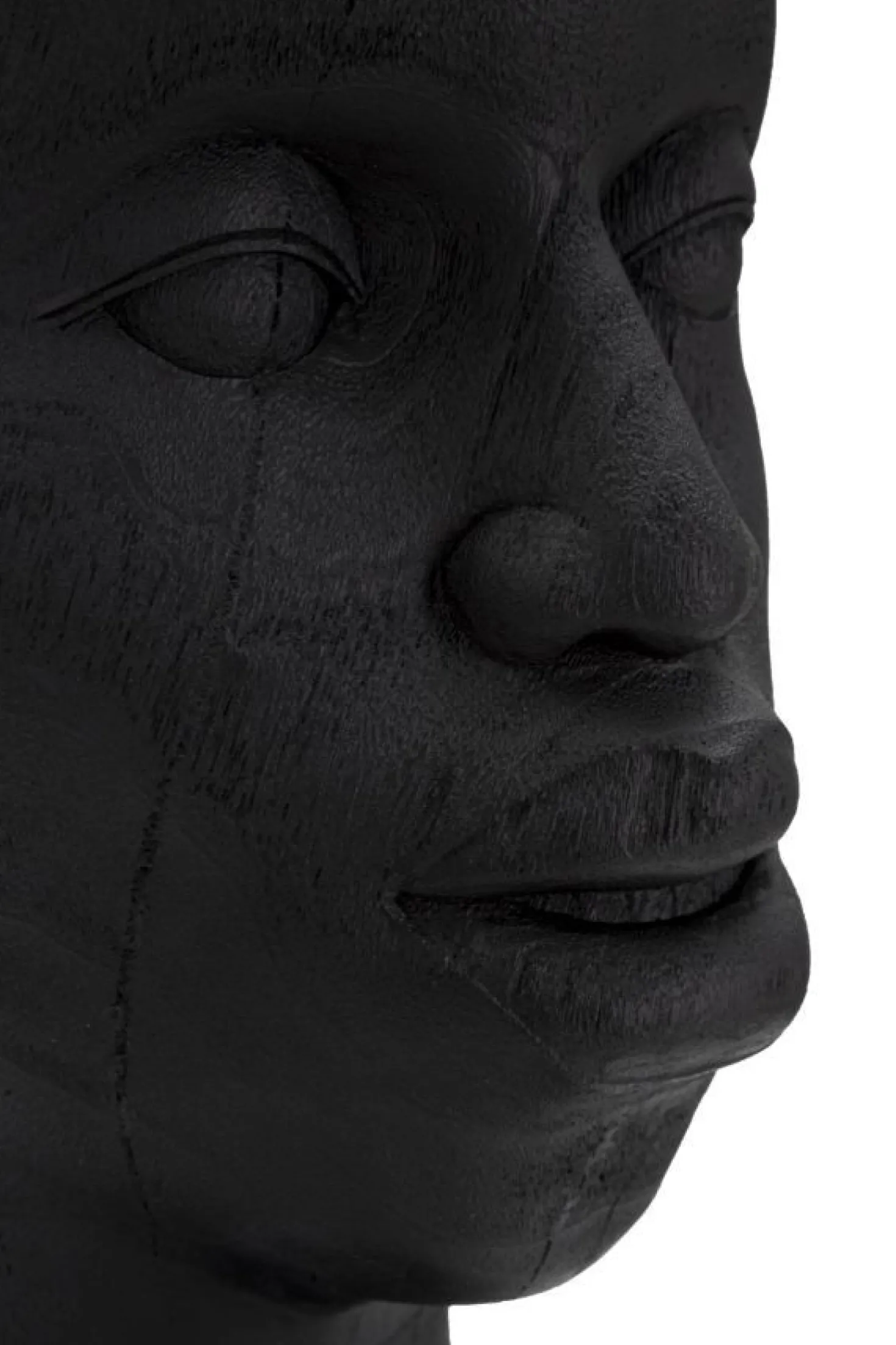 Statuette Tête d'Homme Masaï Polyrésine Noir et Or