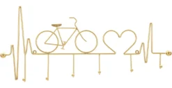 Support mural vélo doré en métal