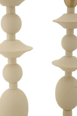 Supports de bougie Gemini Crème ensemble 2 pcs