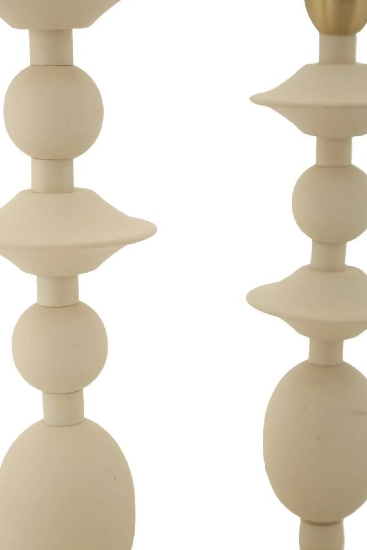 Supports de bougie Gemini Crème ensemble 2 pcs