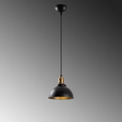 Suspension Escus Ø21cm Métal Noir et Or antique