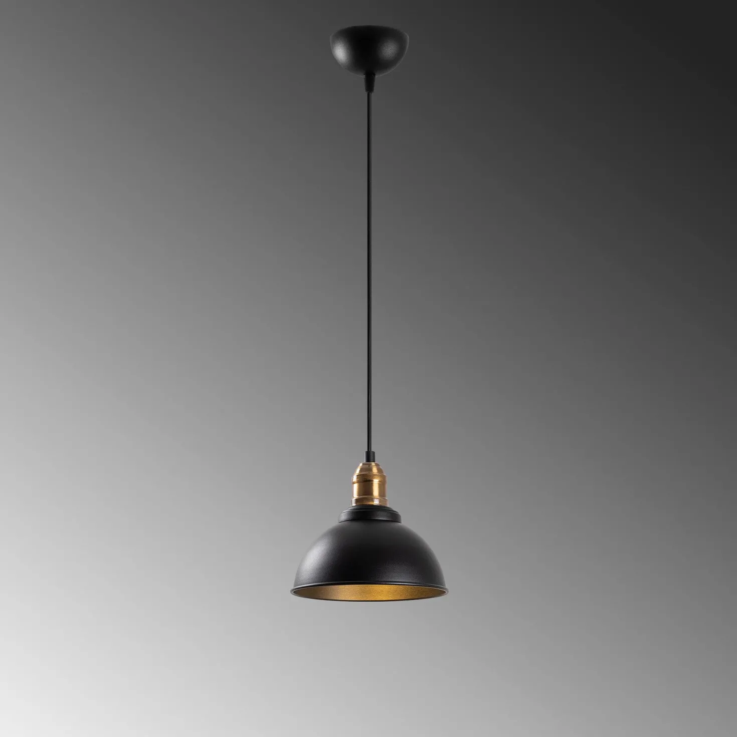 Suspension Escus Ø21cm Métal Noir et Or antique
