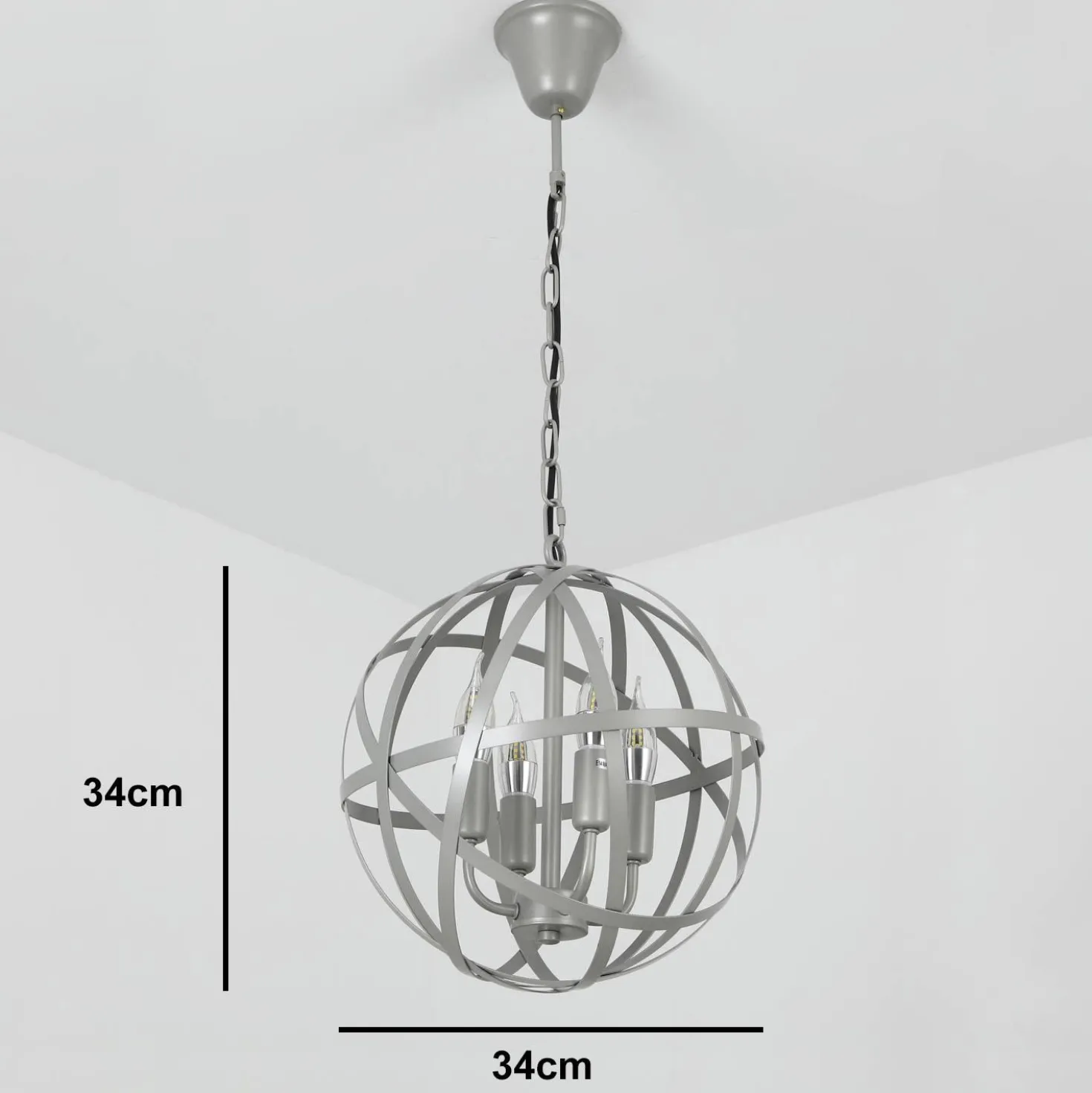 Suspension Jupiter Métal Gris