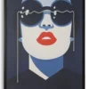 Tableau LED Cécille femme pop rouge et bleu