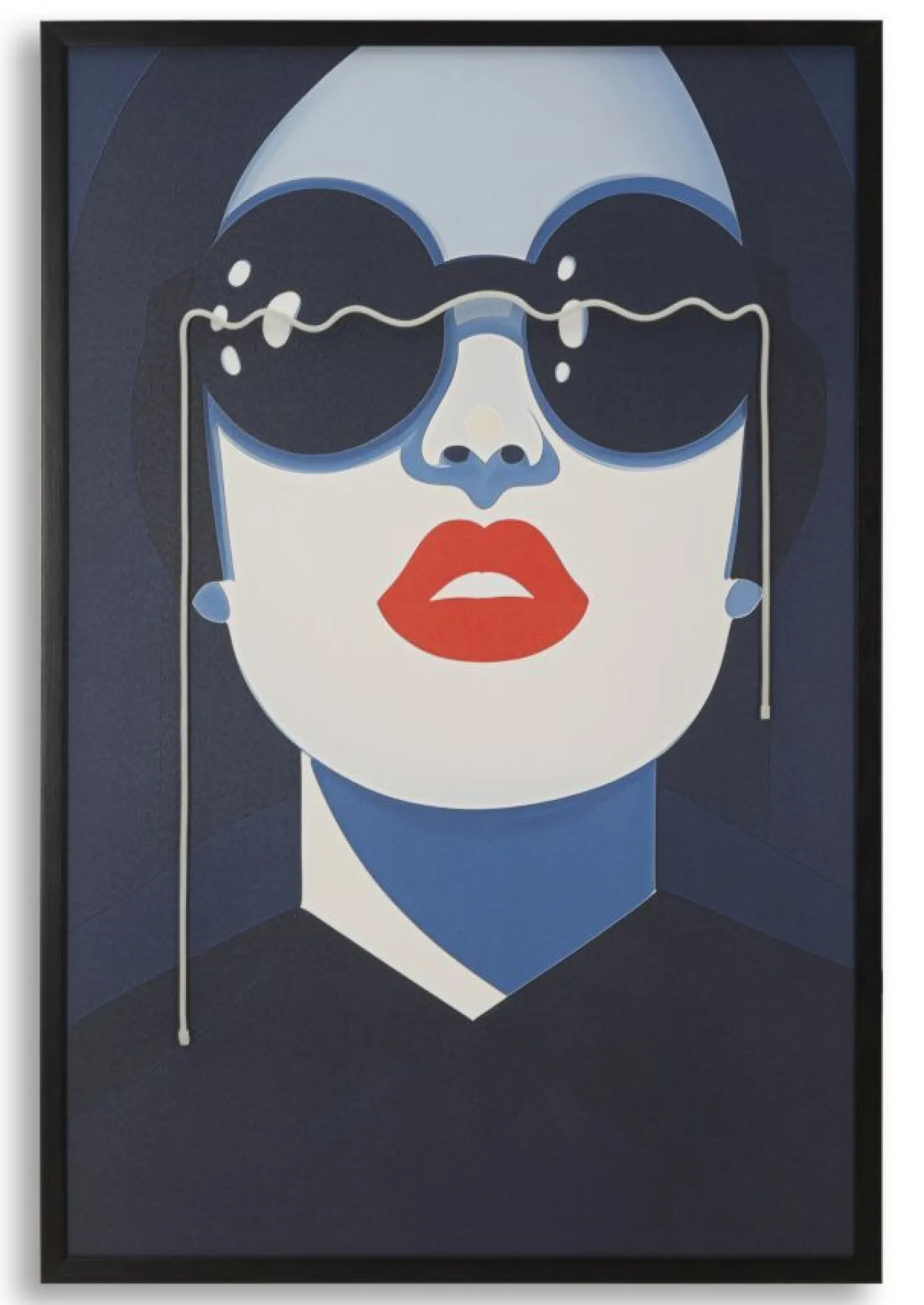 Tableau LED Cécille femme pop rouge et bleu