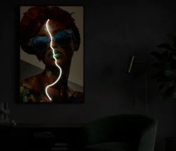 Tableau mural 3D LED Afro Multi-couleurs