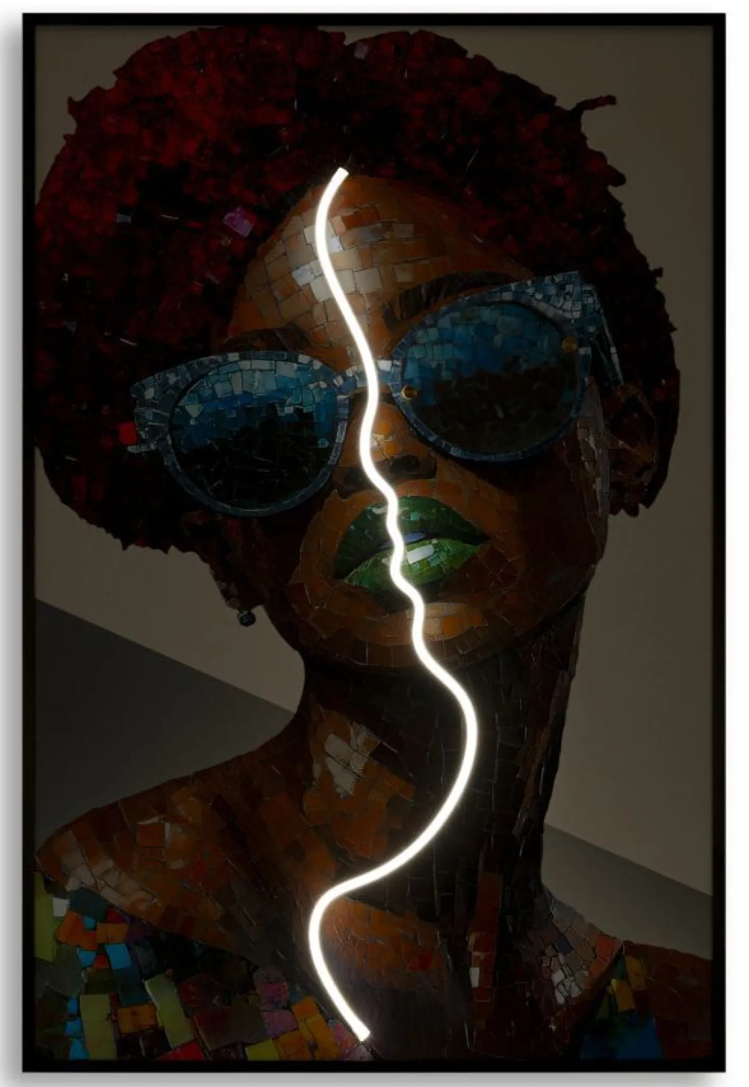 Tableau mural 3D LED Afro Multi-couleurs