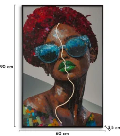 Tableau mural 3D LED Afro Multi-couleurs