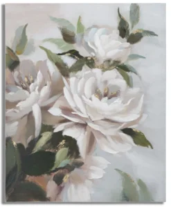 Tableau mural floral fait main en bois massif tons pastel