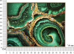 Tableau mural Laquared applications en relief cadre bois et métal doré
