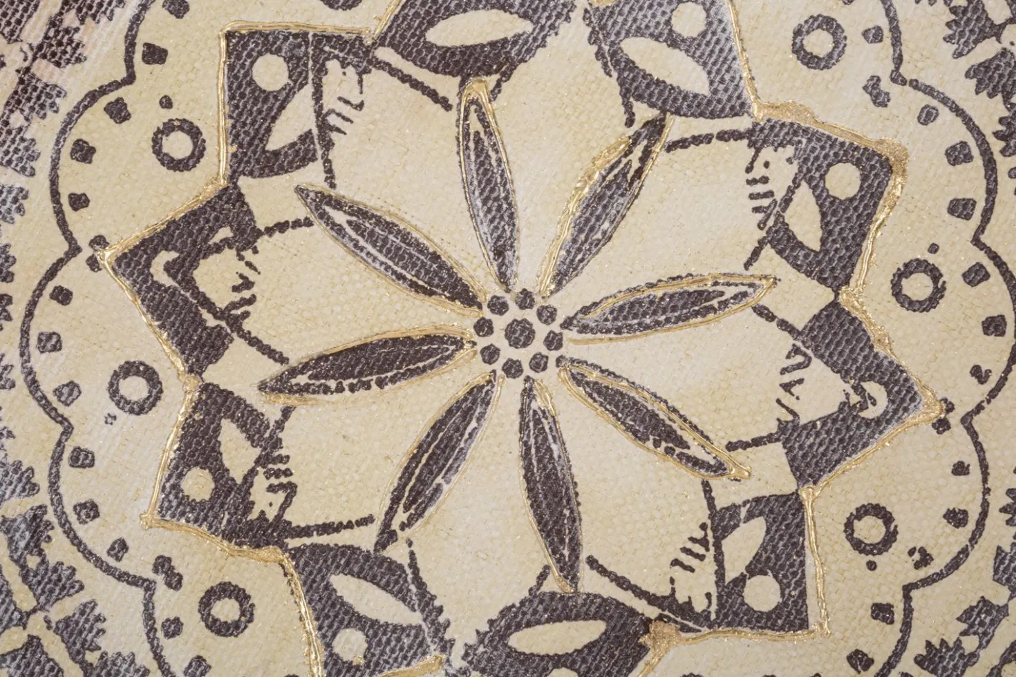 Tableau mural Malind Motifs géométriques Décorations en relief Bois massif Marron