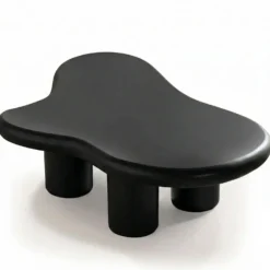 Table basse forme courbes naturelles Valdo 69x100cm Noir