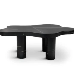 Table basse forme nuage 69x100cm Lagoon Effet Marbre Noir