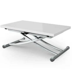Table basse relevable Carrera Blanc laqué