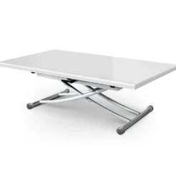 Table basse relevable Carrera XL Blanc laqué