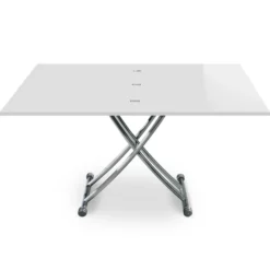 Table basse relevable Carrera XL Blanc laqué