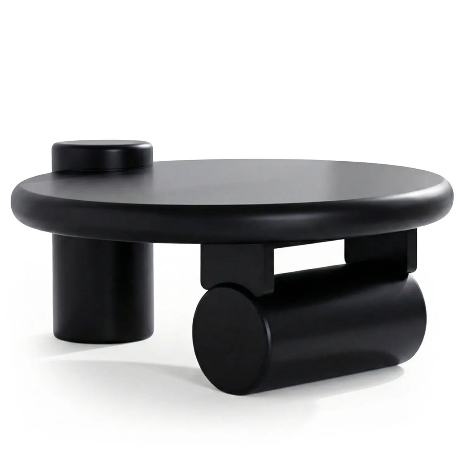 Table basse ronde asymétrique 100cm Yang Noir