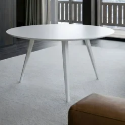 Table basse ronde 90cm Bipolart Métal Blanc