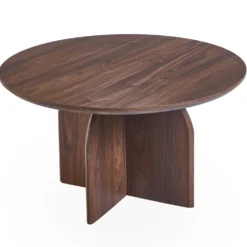 Table basse ronde élégante 80cm Calyptus Bois foncé