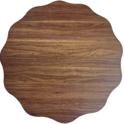 Table basse ronde élégante 80cm Floraline Bois foncé