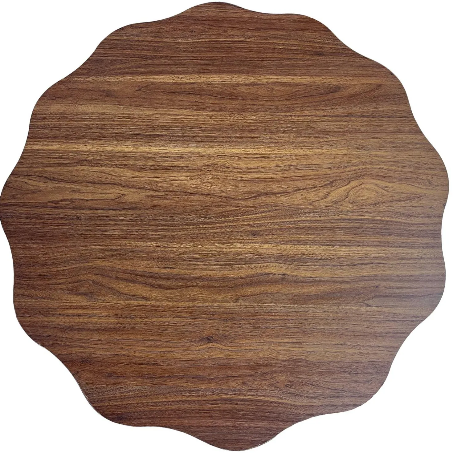 Table basse ronde élégante 80cm Floraline Bois foncé