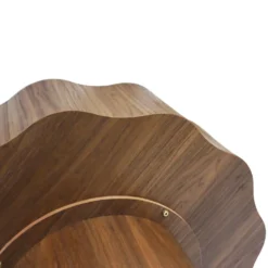 Table basse ronde élégante 80cm Floraline Bois foncé