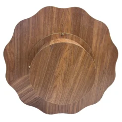 Table basse ronde élégante 80cm Floraline Bois foncé