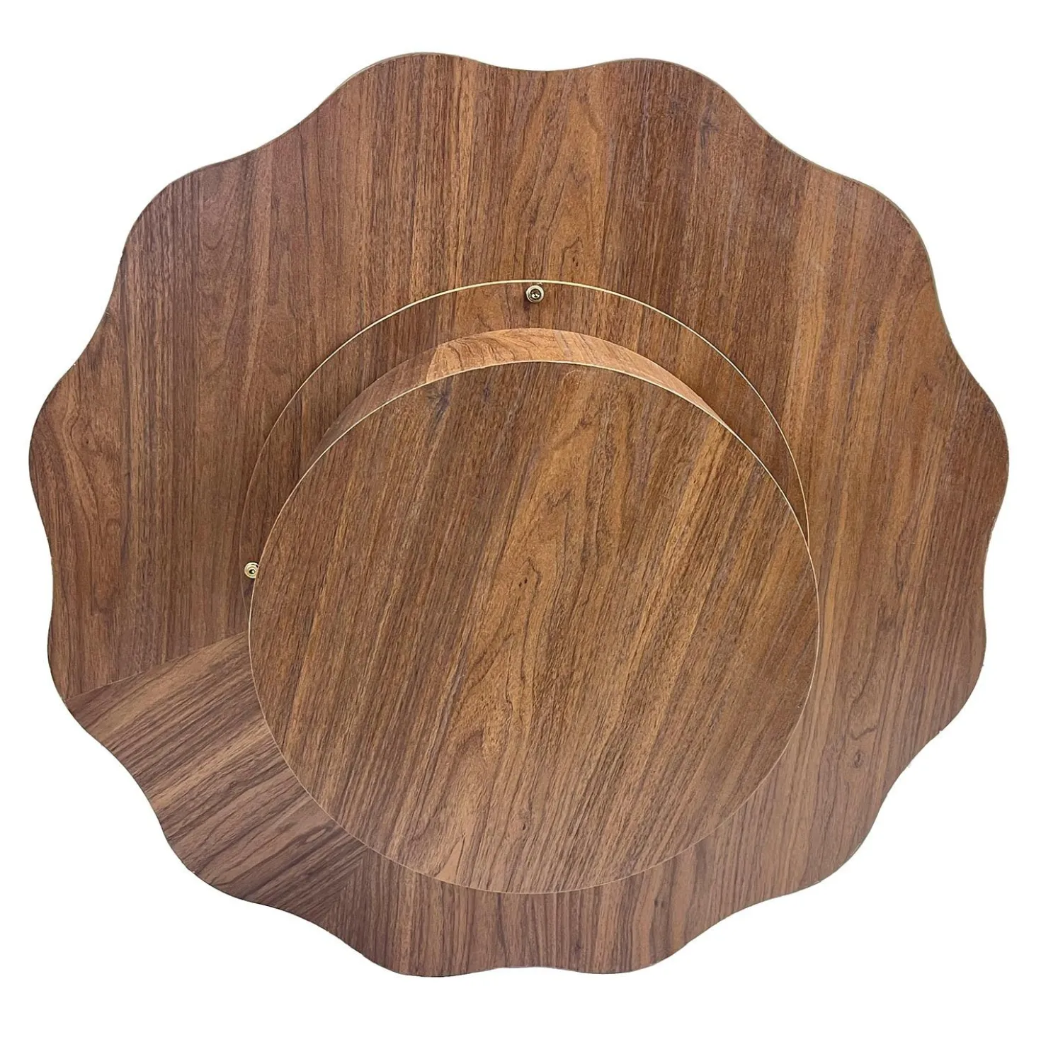 Table basse ronde élégante 80cm Floraline Bois foncé