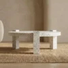 Table basse ronde moderne Titouan D84cm Effet Terrazzo
