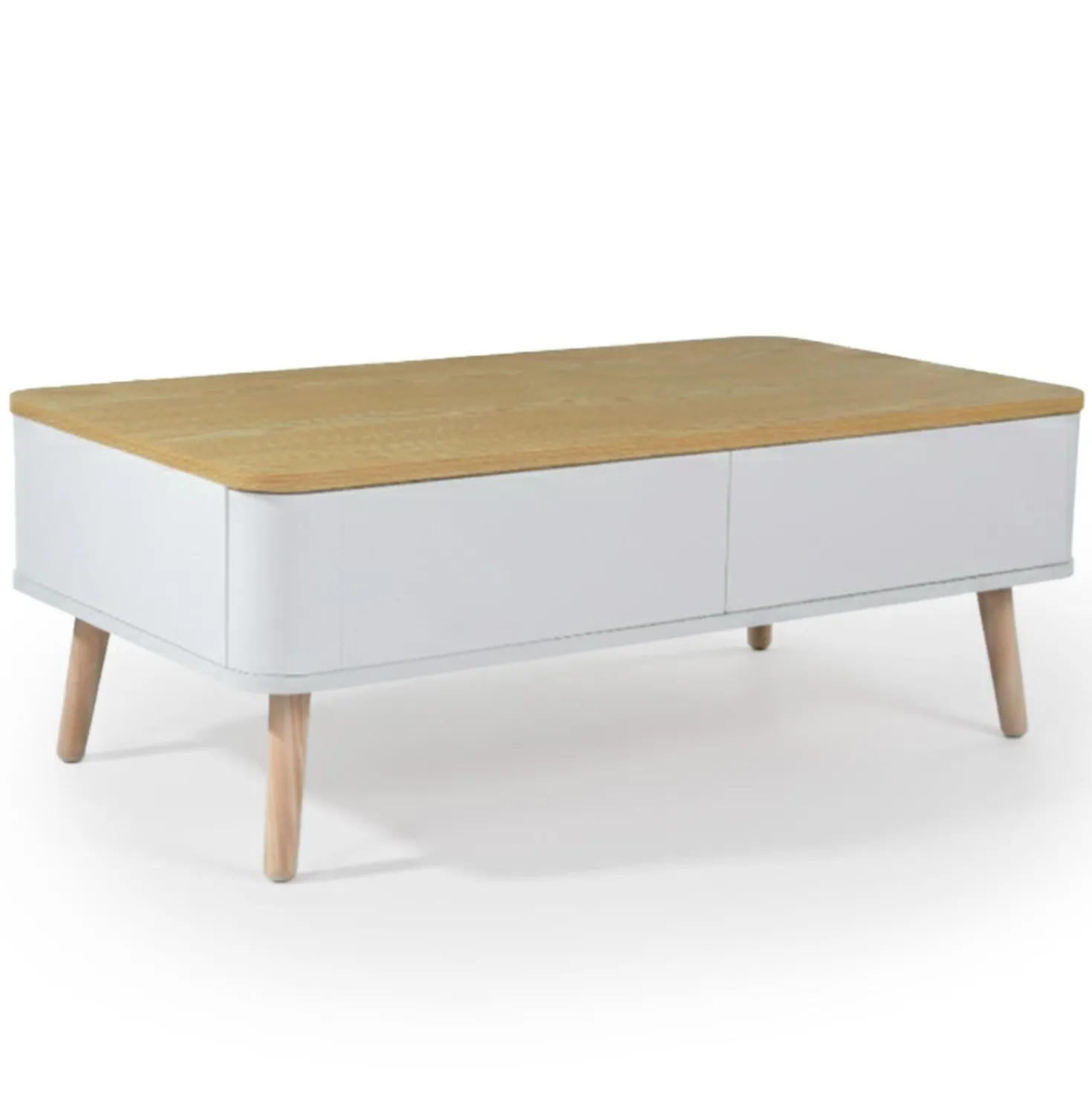 Table basse scandinave Bergen Blanc et Bois