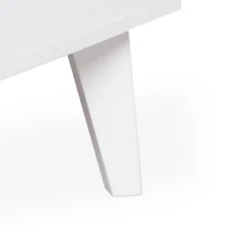 Table basse 2 tiroirs avec cannage Dalgora L120cm Blanc
