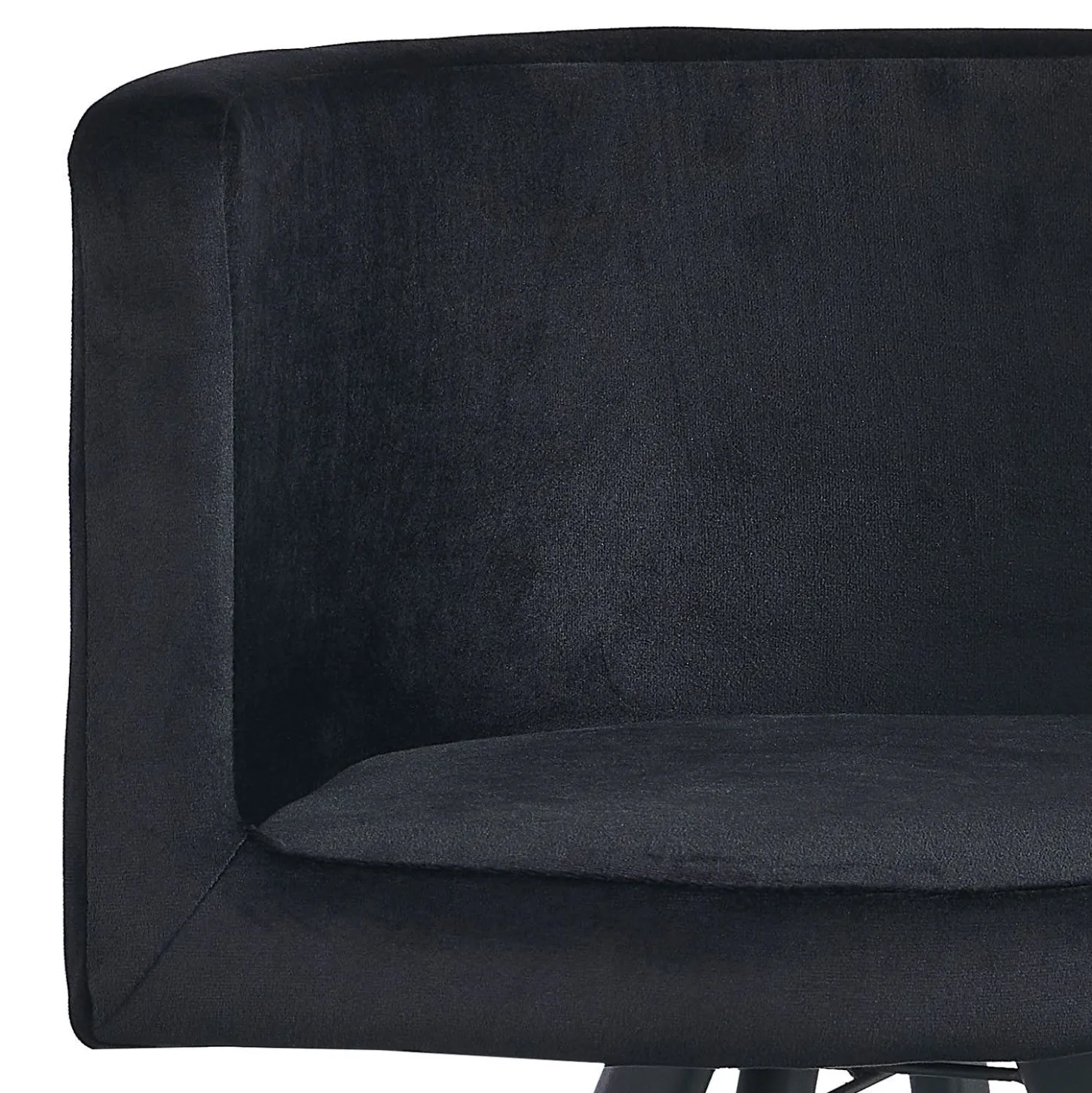 Table carrée 90cm avec 4 chaises gain de place Oslo Effet marbre blanc et Velours Noir
