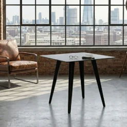Table d'appoint carrée 40cm Bipolart Métal Noir