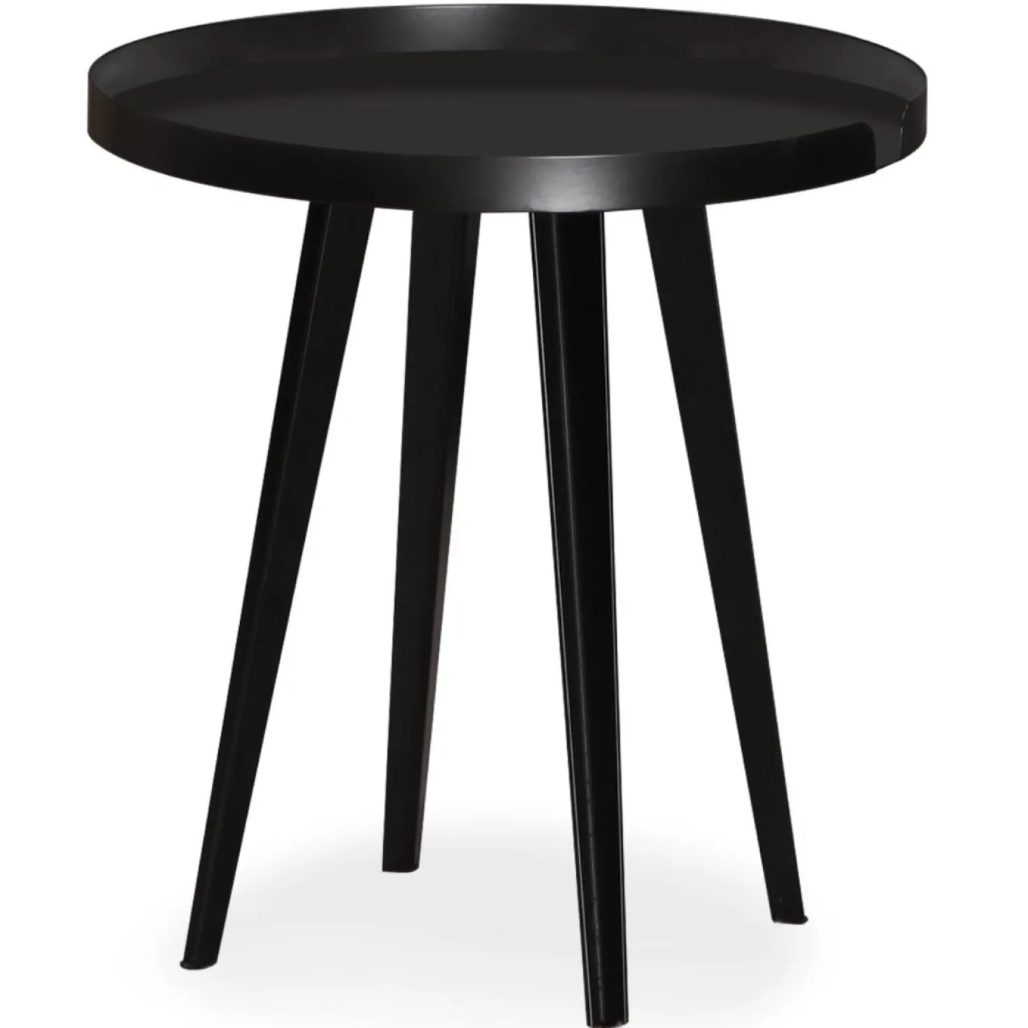 Table d'appoint ronde à rebord 45cm Bipolart Métal Noir
