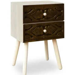 Table de chevet Catana 2 tiroirs Marron