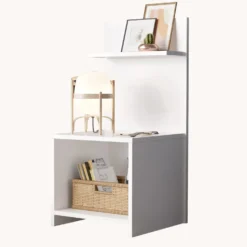 Table de chevet Wasat L44,5xH90cm Blanc