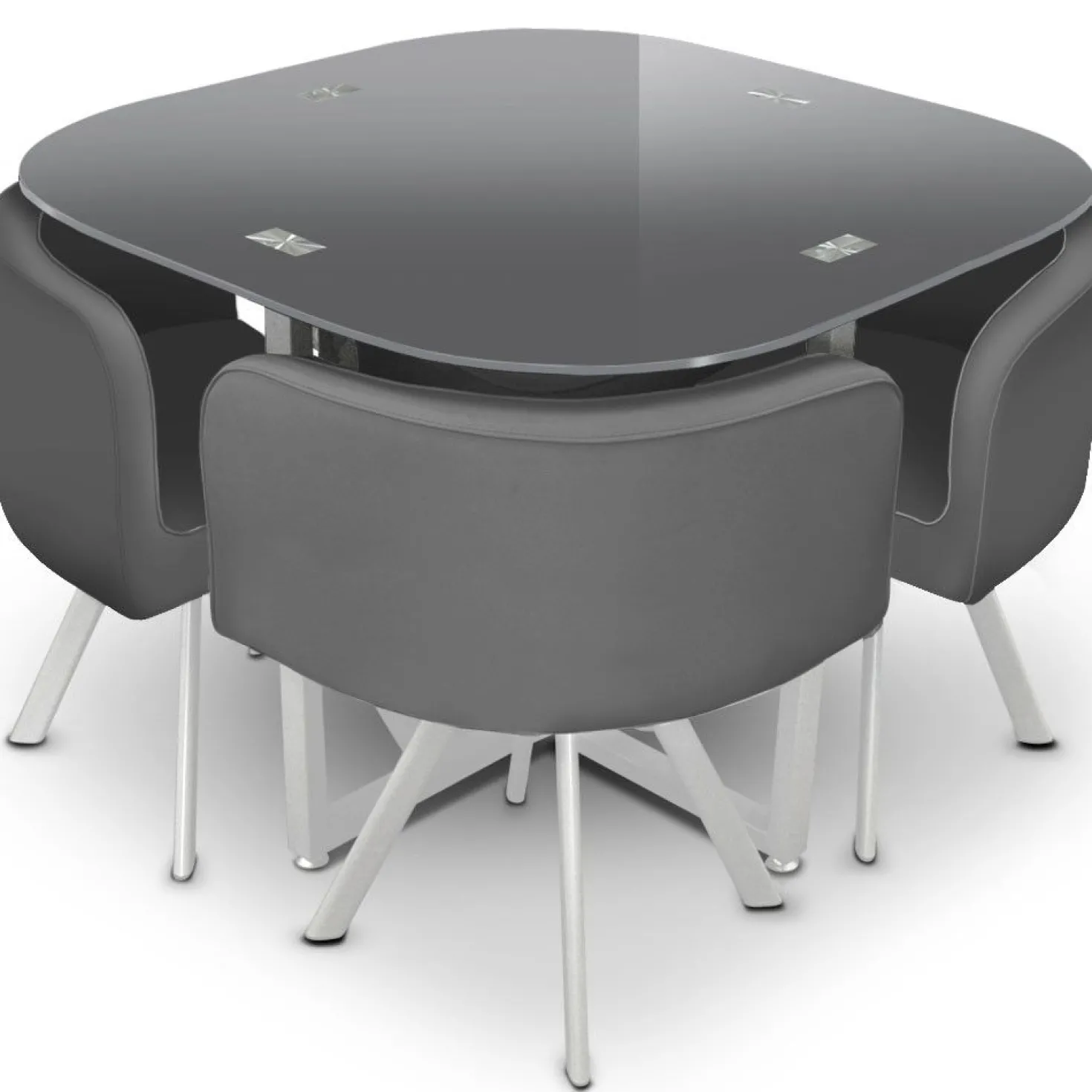 Table et chaises Mosaic 90 Gris