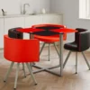 Table et chaises Mosaic 90 Rouge et Noir