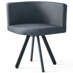 Table et chaises Oslo Gris et Tissu Gris