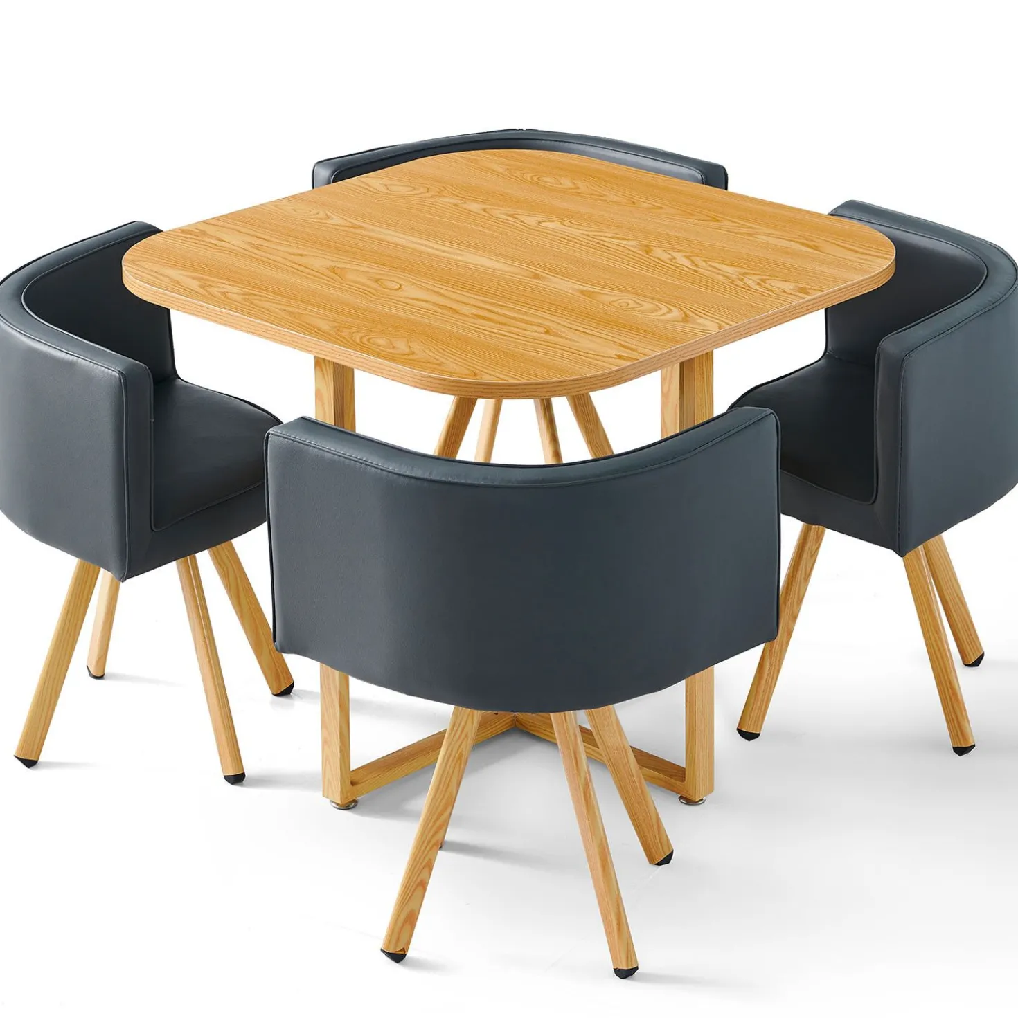 Table et chaises scandinaves Oslo Gris et Chêne