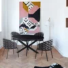 Table extensible Tyrese 160cm pieds en étoile et plateau Céramique Noir