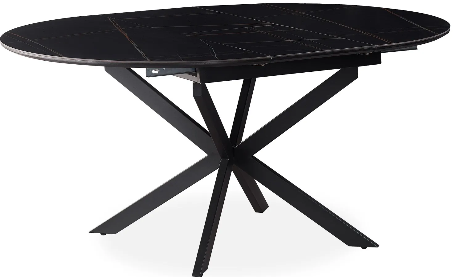Table extensible Tyrese 160cm pieds en étoile et plateau Céramique Noir