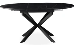 Table extensible Tyrese 160cm pieds en étoile et plateau Céramique Noir