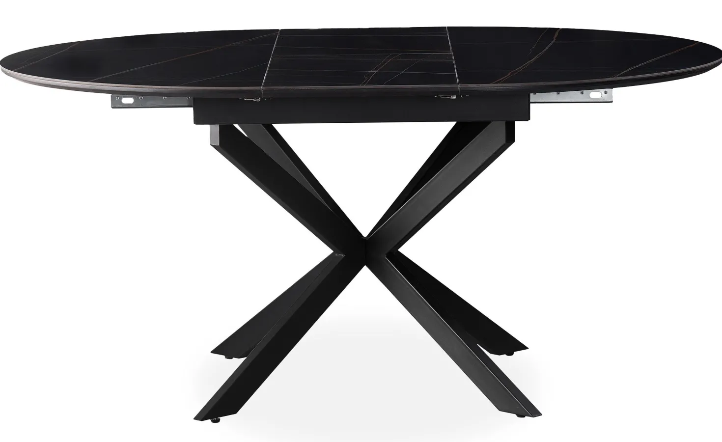 Table extensible Tyrese 160cm pieds en étoile et plateau Céramique Noir