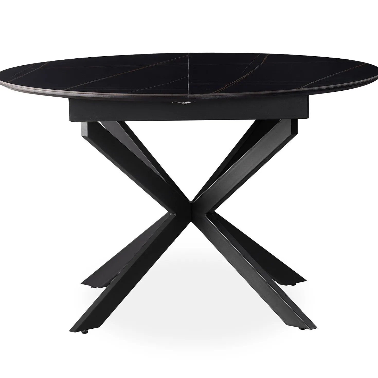 Table extensible Tyrese 160cm pieds en étoile et plateau Céramique Noir