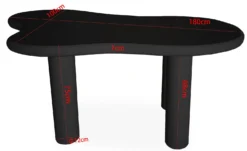 Table à manger forme nuage asymétrique L180cm VALDO Noir