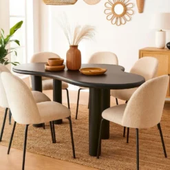 Table à manger forme nuage asymétrique L180cm VALDO Noir