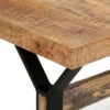 Table à manger rectangulaire style industriel 150cm Rustica Bois de manguier et Métal Noir
