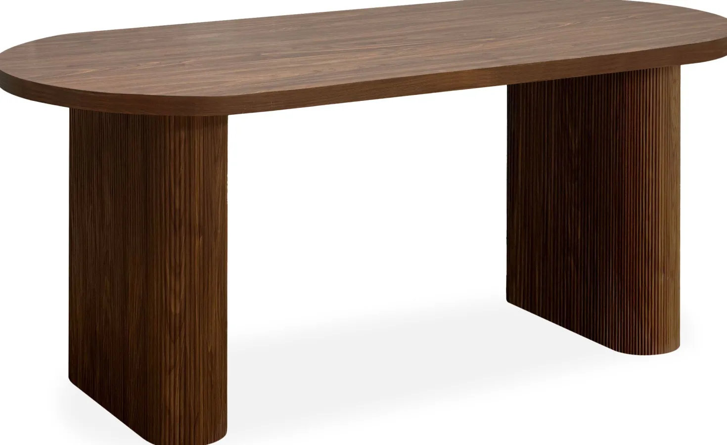 Table ovale Burundi avec pieds design style colonnes Bois Noyer