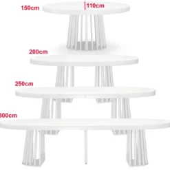 Table ovale extensible Eliza Blanc
